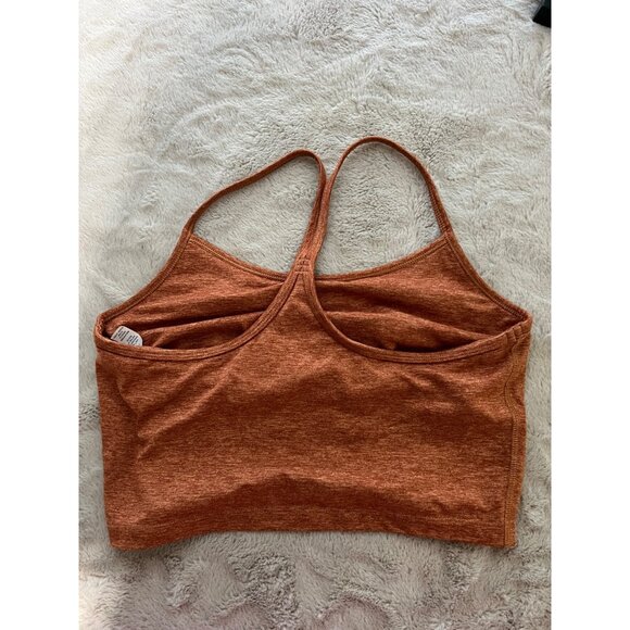 Offline By Aerie Recharge Tank Top M/M Rust Orange Heathered Lightweight - Picture 2 of 5